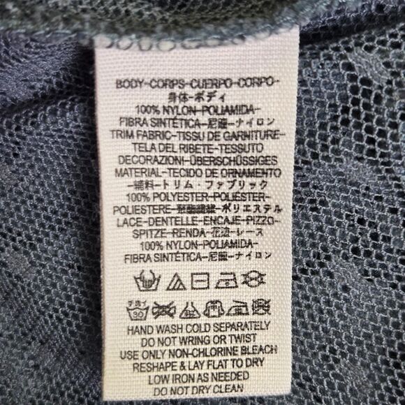 FREE PEOPLE Grey Lace Mesh Peplum Top Women's Small - Picture 7 of 9